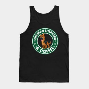 German Shepherd And Coffee Tank Top